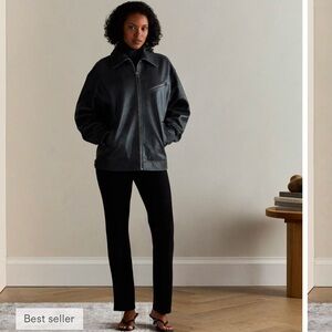 Quince Ultra stretch Ponte Pintuck Ankle Pants Sz S Black